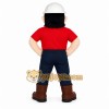 Red Navy Construction Worker Mascot Costume