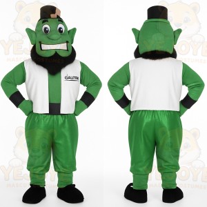 Green White Bearded Goblin Mascot Costume