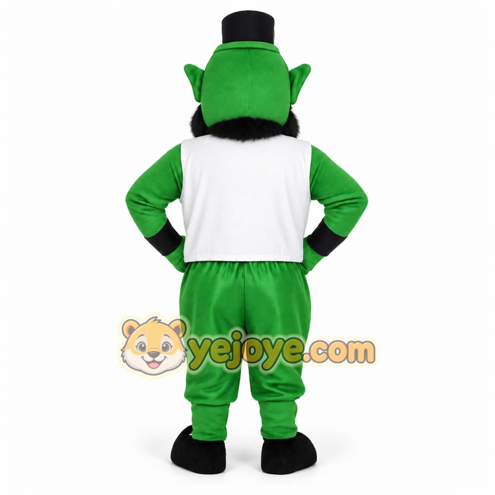 Green White Bearded Goblin Mascot Costume Green White Bearded Goblin Mascot Costume