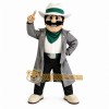 Gray Green Detective Mascot Costume Gray Green Detective Mascot Costume