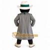 Gray Green Detective Mascot Costume Gray Green Detective Mascot Costume