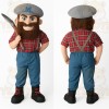 Red Blue Bearded Lumberjack Mascot Costume