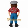 Red Blue Bearded Lumberjack Mascot Costume