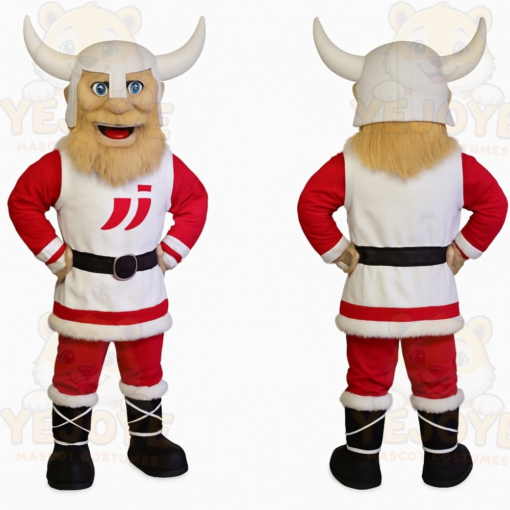 Red White Viking Mascot Costume