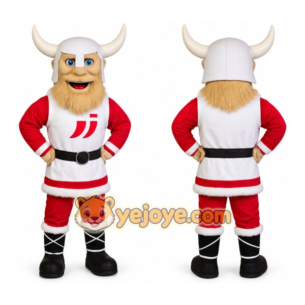 Red White Viking Mascot Costume