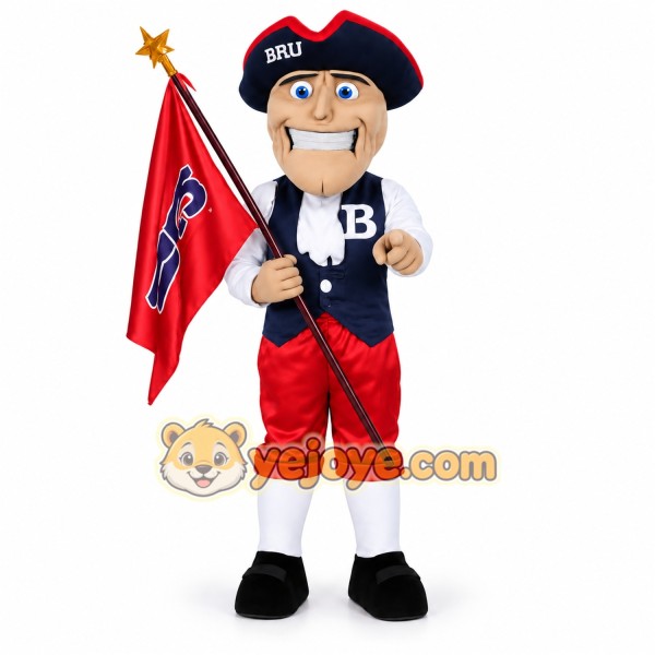 Navy Red White Patriot Man Mascot Costume