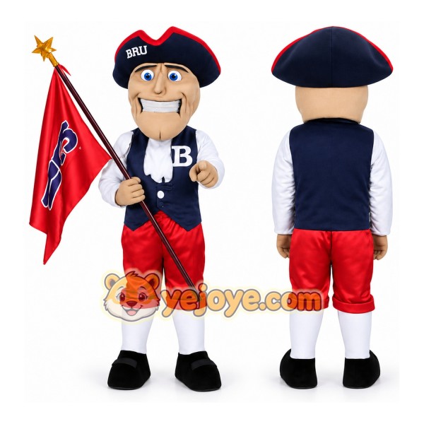 Navy Red White Patriot Man Mascot Costume