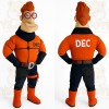 Orange Black Red Haired Nerd Mascot Costume