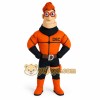 Orange Black Red Haired Nerd Mascot Costume