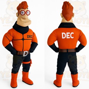 Orange Black Red Haired Nerd Mascot Costume