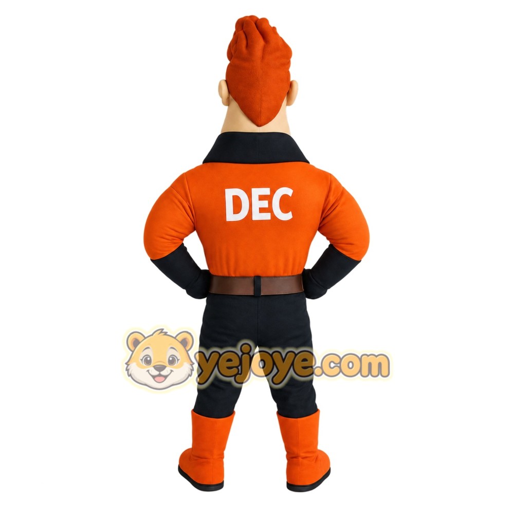 Orange Black Red Haired Nerd Mascot Costume