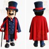 Navy Red Gentleman Mascot Costume