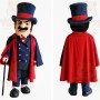 Navy Red Gentleman Mascot Costume