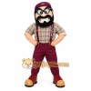 Burgundy Plaid Bearded Nerd Mascot Costume Burgundy Plaid Bearded Nerd Mascot Costume