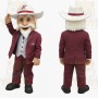 Burgundy White Bearded Cowboy Mascot Costume
