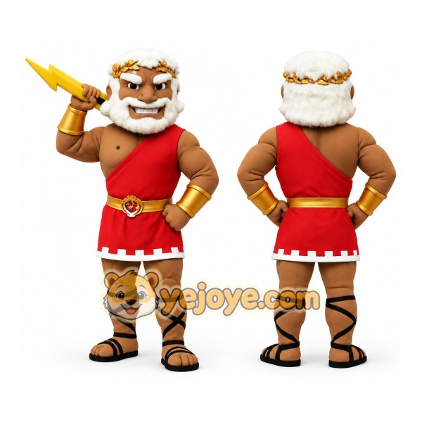 Red White Gold Greek God Mascot Costume