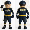 Navy Yellow Hockey Player Mascot Costume