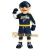 Navy Yellow Hockey Player Mascot Costume Navy Yellow Hockey Player Mascot Costume
