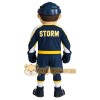 Navy Yellow Hockey Player Mascot Costume Navy Yellow Hockey Player Mascot Costume