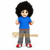 Blue Gray Red Black Afro Boy Mascot Costume Blue Gray Red Black Afro Boy Mascot Costume