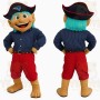 Navy Red Teal Haired Pirate Mascot Costume