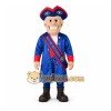 Blue Red Colonial Gentleman Mascot Costume