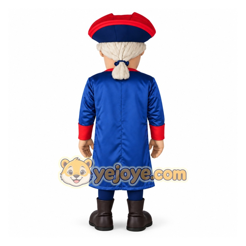 Blue Red Colonial Gentleman Mascot Costume