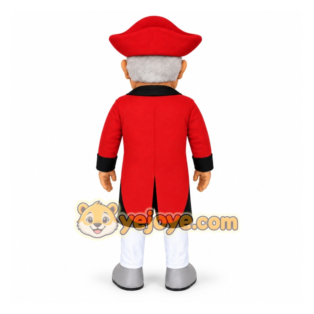 Red Black Colonial Gentleman Mascot Costume Red Black Colonial Gentleman Mascot Costume