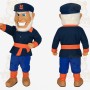 Navy Orange Bearded Old Man Mascot Costume