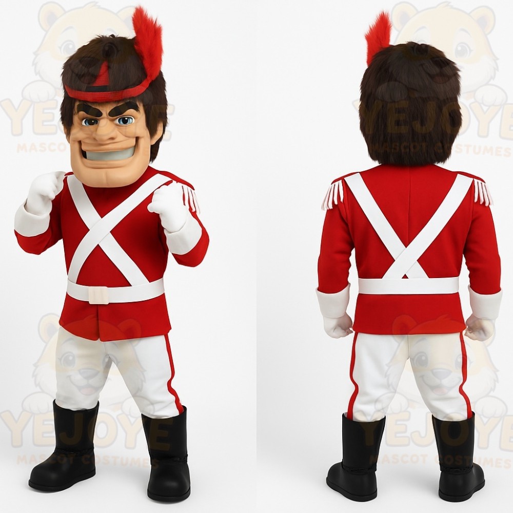 Red White Marching Band Soldier Mascot Costume