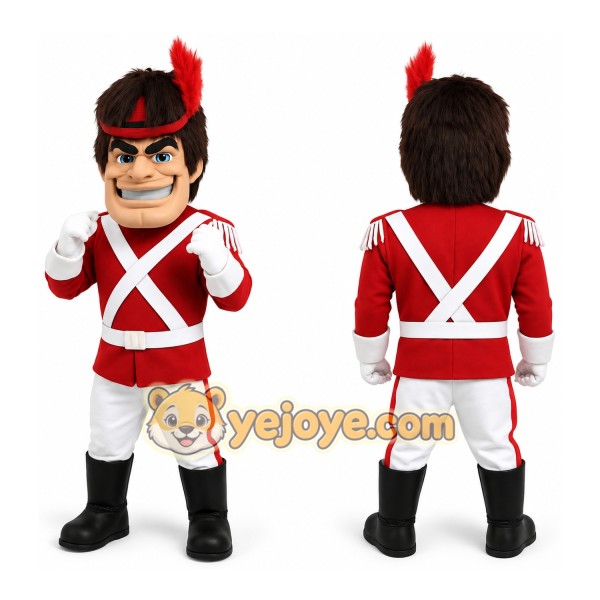 Red White Marching Band Soldier Mascot Costume
