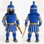 Blue Gray Spartan Warrior Mascot Costume