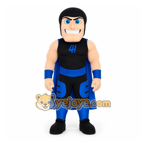 Black Blue Superhero Man Mascot Costume