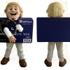 Navy Blue Blond Credit Card Man Mascot Costume
