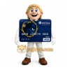 Navy Blue Blond Credit Card Man Mascot Costume Navy Blue Blond Credit Card Man Mascot Costume