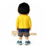 Yellow Navy Bearded Nerd Man Mascot Costume Yellow Navy Bearded Nerd Man Mascot Costume