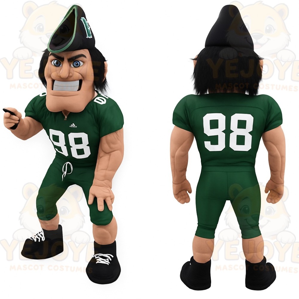 Green Black Football Player Mascot Costume