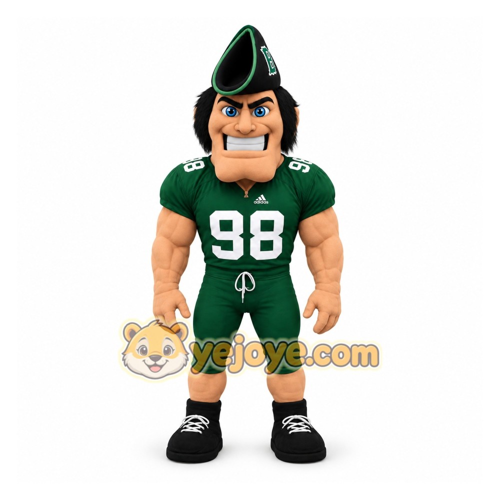 Green Black Football Player Mascot Costume