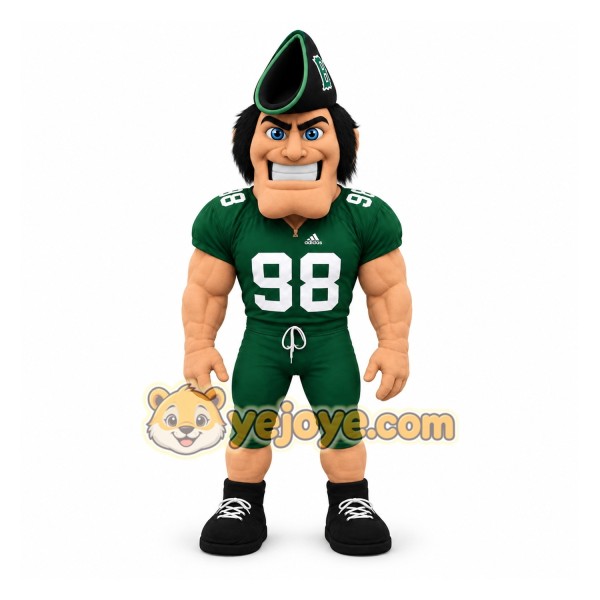 Green Black Football Player Mascot Costume