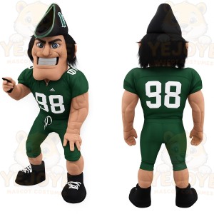 Green Black Football Player Mascot Costume