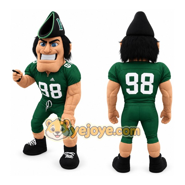 Green Black Football Player Mascot Costume