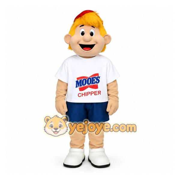 Blonde Boy Red White Navy Mascot Costume
