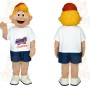 Blonde Boy Red White Navy Mascot Costume