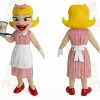 Red White Blonde Waitress Mascot Costume