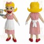 Red White Blonde Waitress Mascot Costume