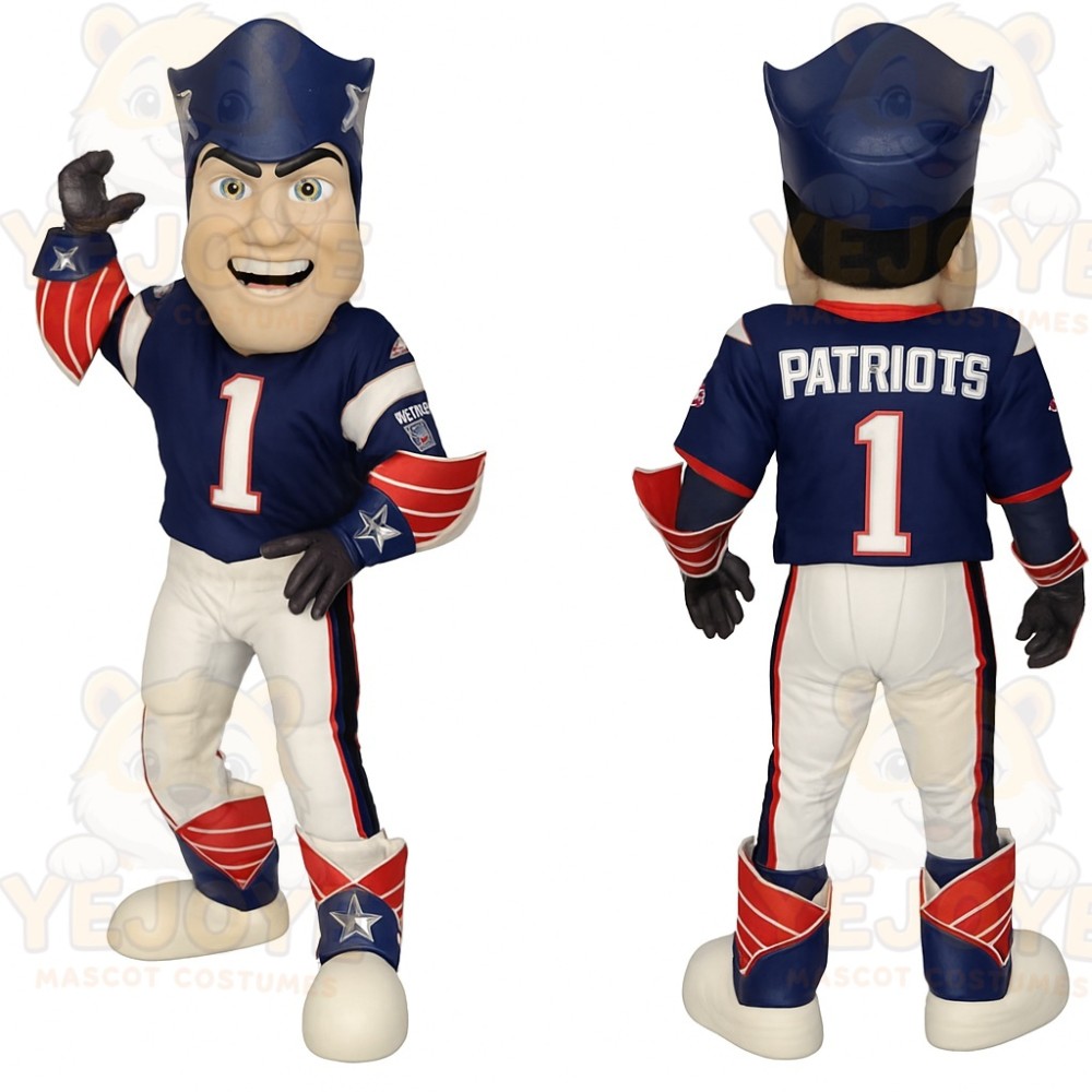 Navy Red White Patriot Man Mascot Costume