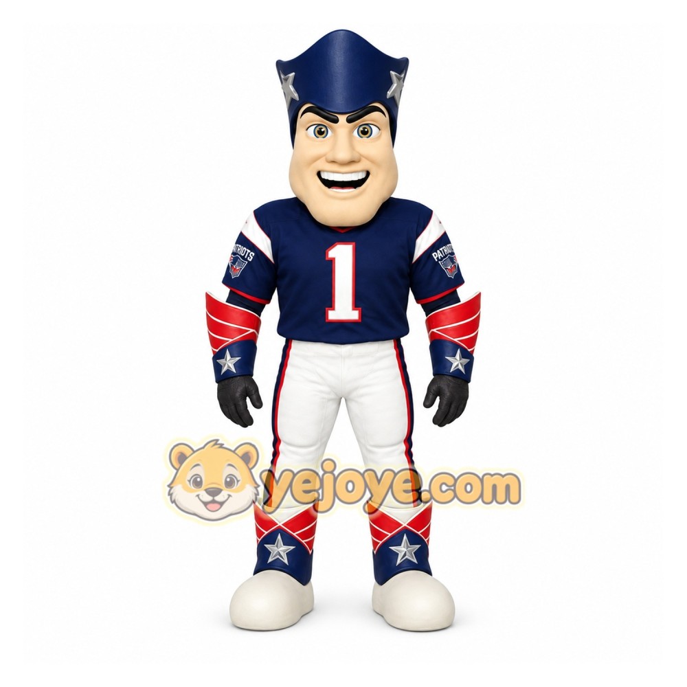 Navy Red White Patriot Man Mascot Costume Navy Red White Patriot Man Mascot Costume