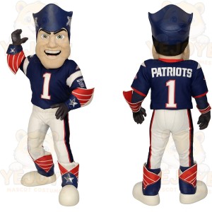 Navy Red White Patriot Man Mascot Costume