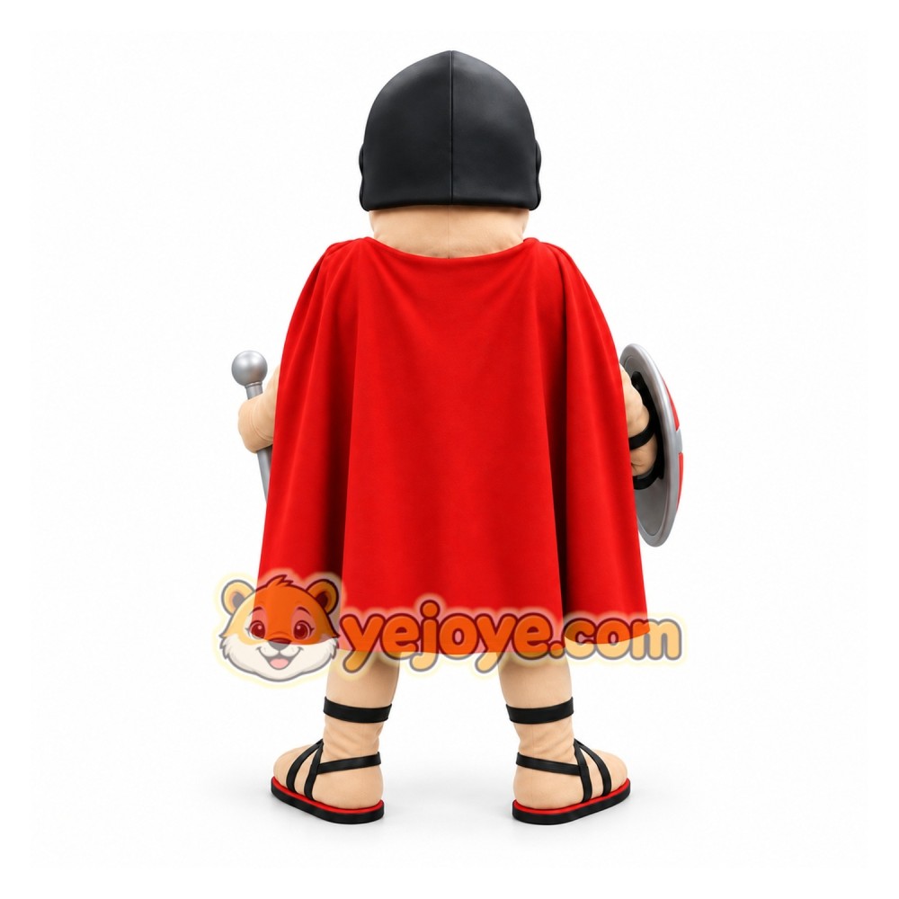 Red Gray Mustached Roman Gladiator Mascot Costume