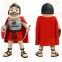 Red Gray Mustached Roman Gladiator Mascot Costume
